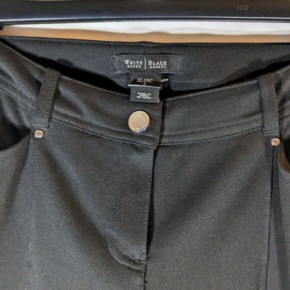 White House Black Market Black Button Front And Button Ankle Slim Legs Size 4 - Picture 6 of 8